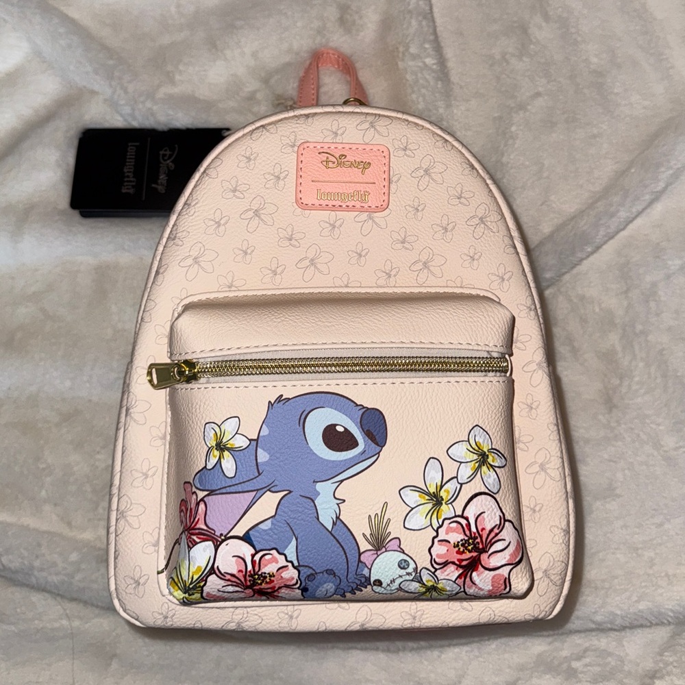 BRAND NEW Disney Pastel Floral Stitch Backpack